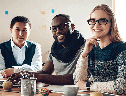 Group of coworkers collaborating in a meeting