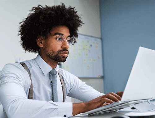 Man using a laptop